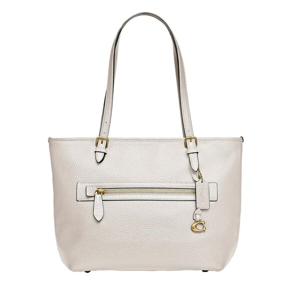 #1 NWT COACH Taylor White Polished Pebble Women Totes - Picture 1 of 12